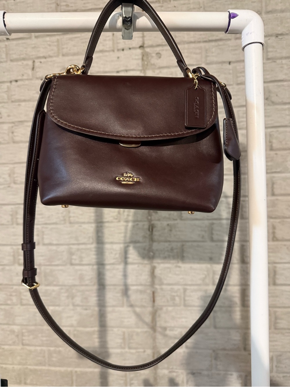 Coach Emory Top Handle Satchel in Espresso Brown with Gold Hardware CCE54